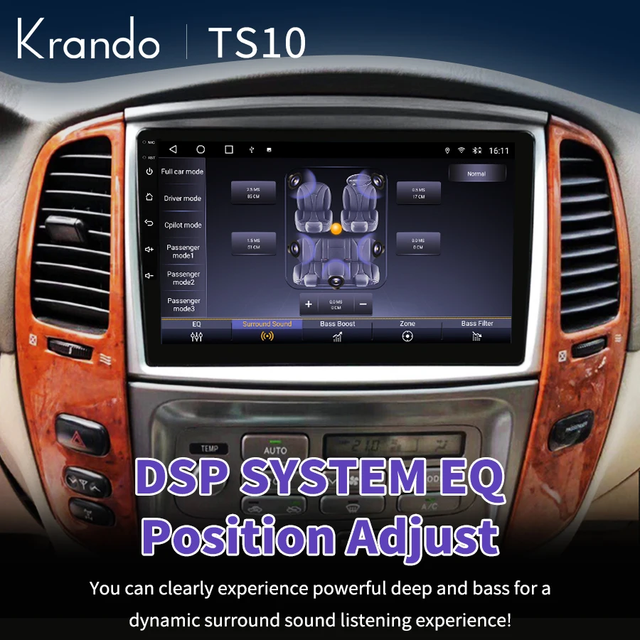 Krando 9" Car Multimedia for Toyota Land Cruiser LC100 Lexus LX470 2002 - 2007 Android Head Unit Wireless Carplay Android 14 5G
