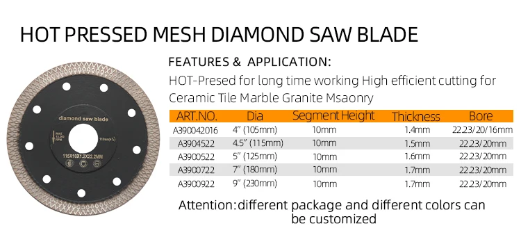 2units Diamond Superthin Cutting Disc X Mesh Turbo Saw Blades Dia 4.5inch/115mm 