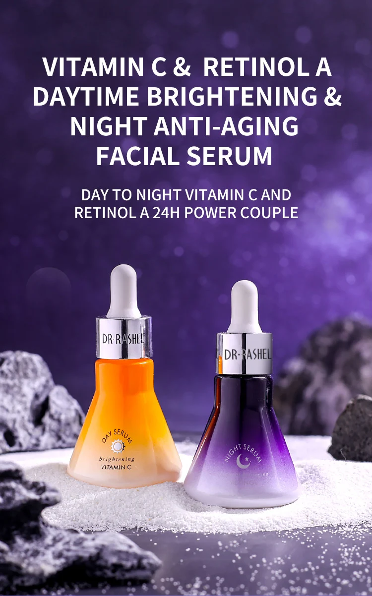 Dr Rashel Brightening Repairing Day And Night Use Retinol Vitamin C Serum Set For Face