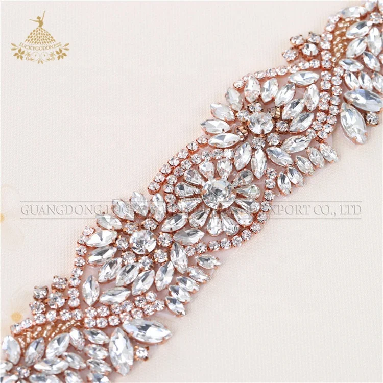 2019 Fashion Rhinestone Crystal Sew on Wedding Dresses Waist Decoration Crystal Bride Rose Gold Rhinestone Belt 2019 Fashion Rhinestone Crystal Sew on Wedding Dresses Waist Decoration Crystal Bride Rose Gold Rhinestone Belt