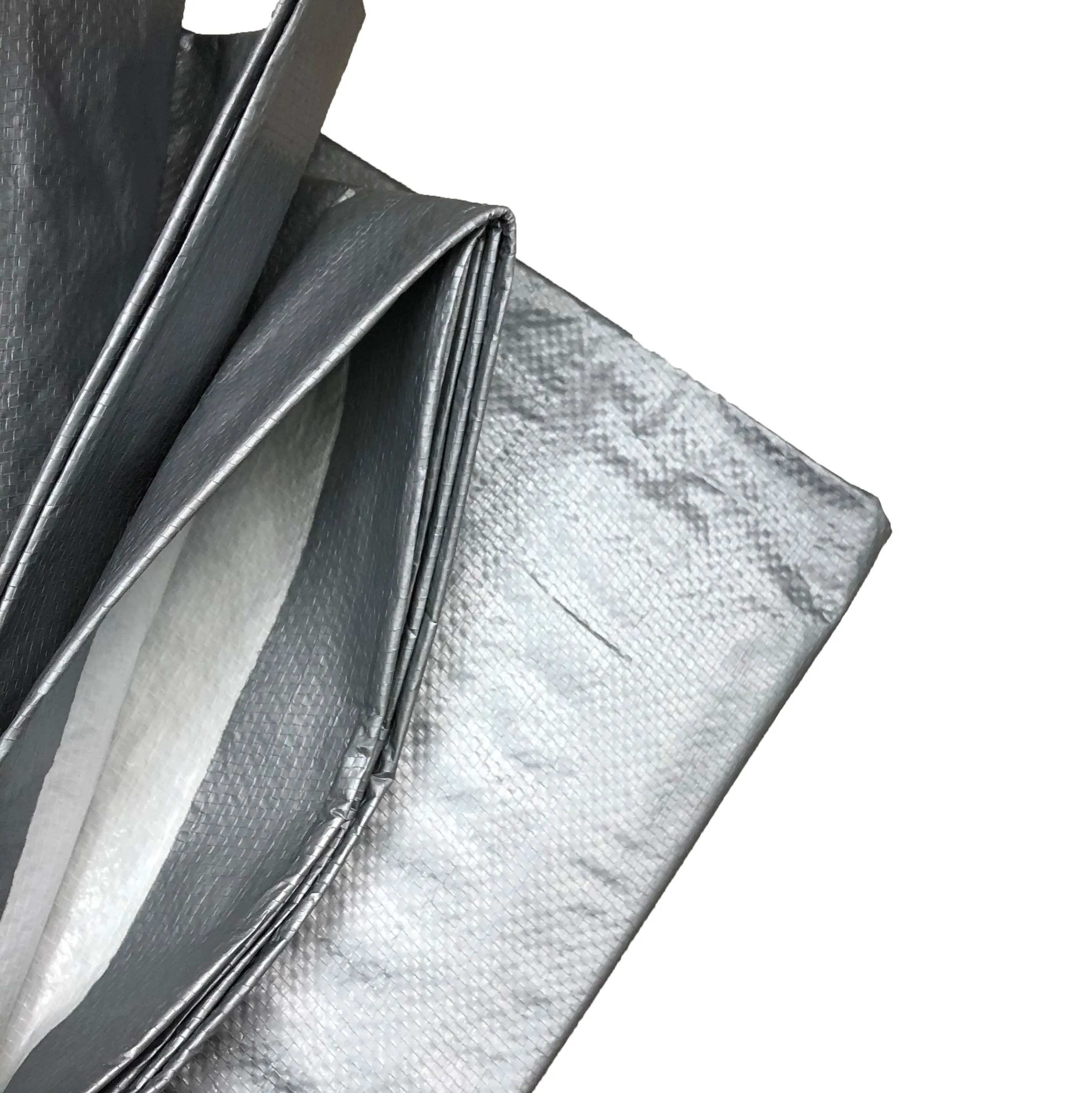Sliver White Color Customized Tarpaulin Sheets Double Sides Laminated Plastic Fabric Waterproof Poly Tarp Export to Africa