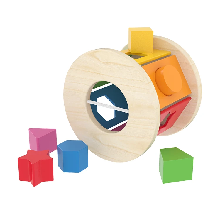 Geometric Multipurpose Cube Classic Toys Bead Maze Sorter Sort Wooden
