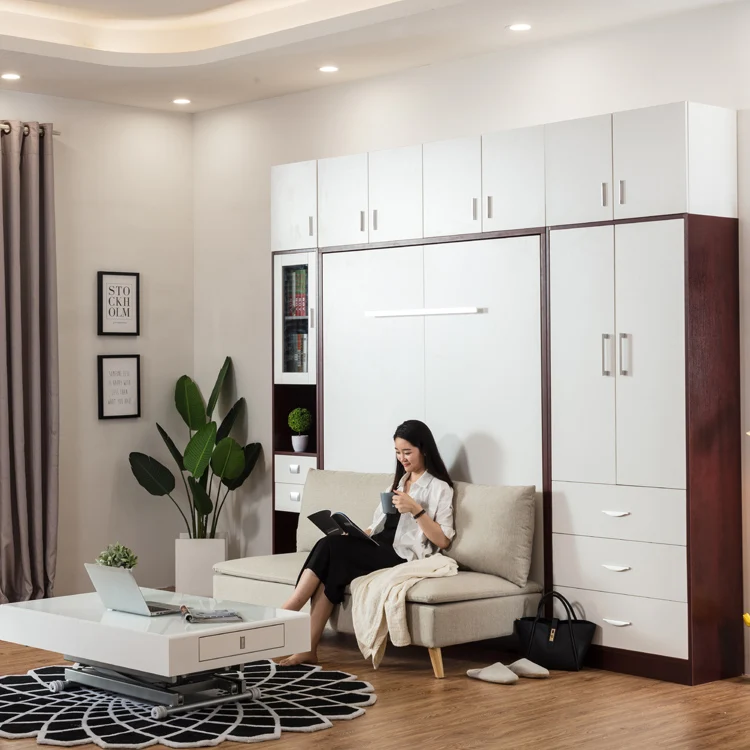 Factory Price Smart Invisible Foldable Wall Bed with Sofa