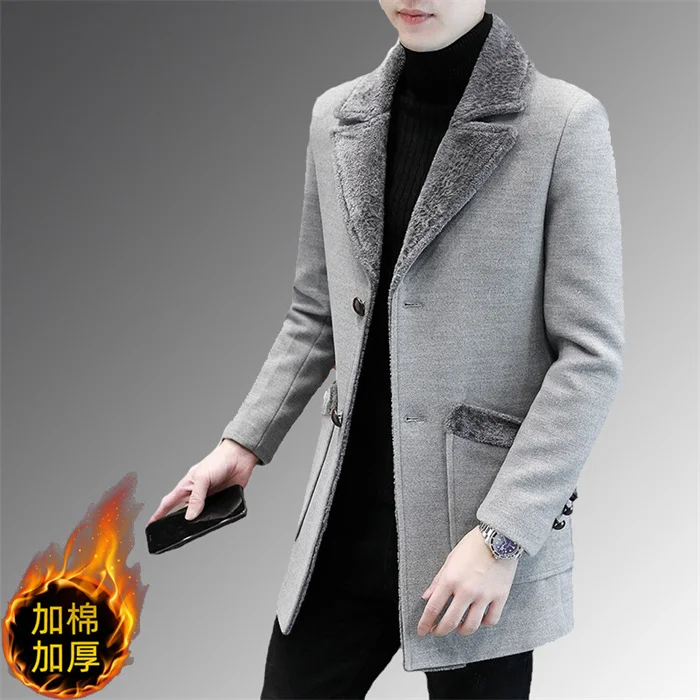 New Arrival High Quality Casual Trench Men Coat Jacket Business Wool