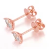 Pendientes de oro rosa de 10k con diamantes de laboratorio