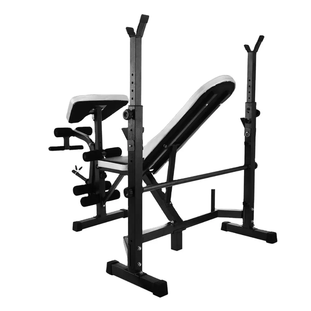 Gym Multi Function Weight Lifting Flat Bench Press Adjustable Foldable Fitness Barbell Dumbbell Bench Rack Training