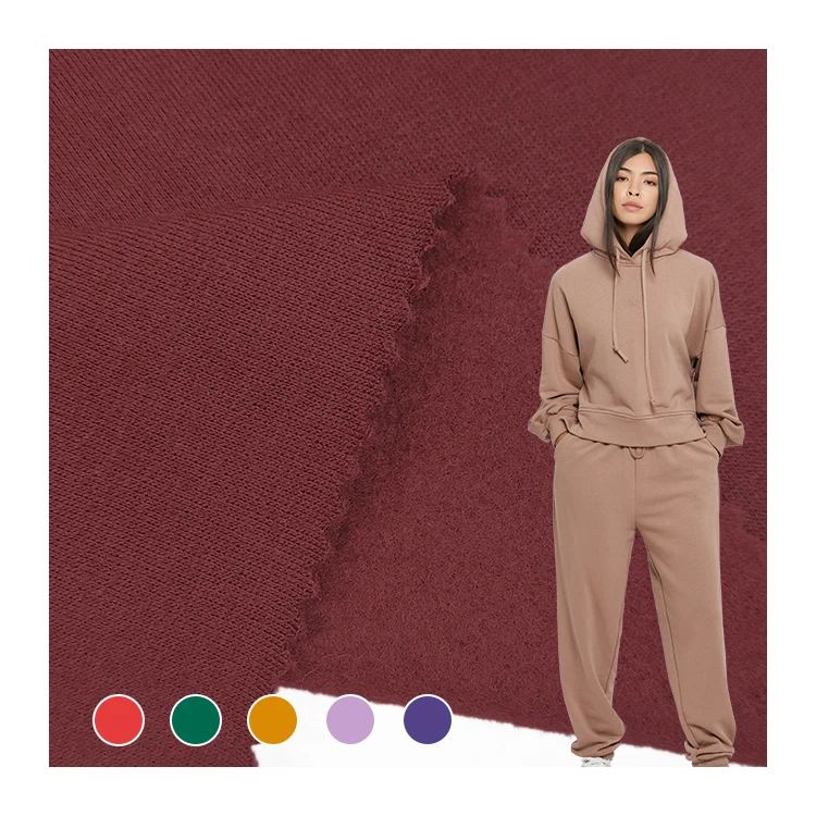 Factory Wholesale Knit Tubular Fleece Fabric Poly Cotton Material Terry Fabric for Hoodie