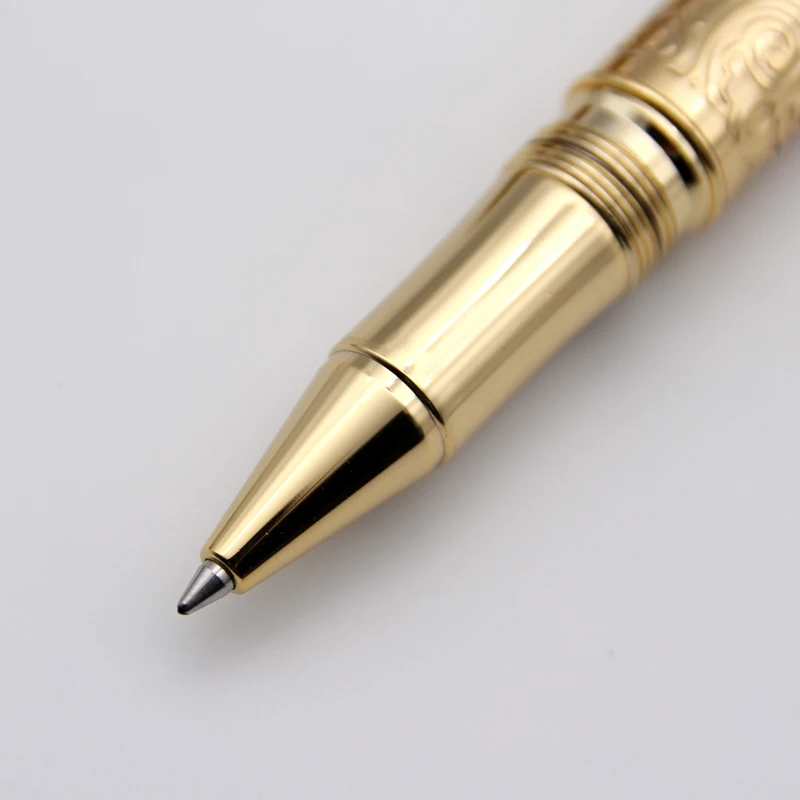 Hot Selling Modern Stationery Luxury Gold Pattern Rollerball Pen Design Pen Metal Roller Pen