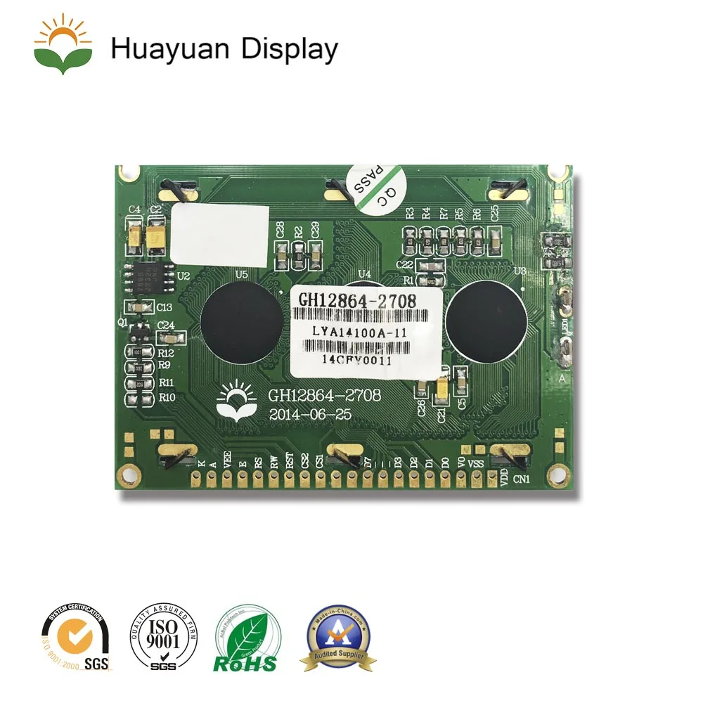 
2,7 inch 128*64 Y/G черный на оранжевом IC SBN6400G или совместимый IC 6 часов ЖК-дисплей STN lcd 41 