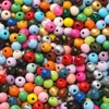 8mm beech wood mixed color beads - 100 beads randomly mixed