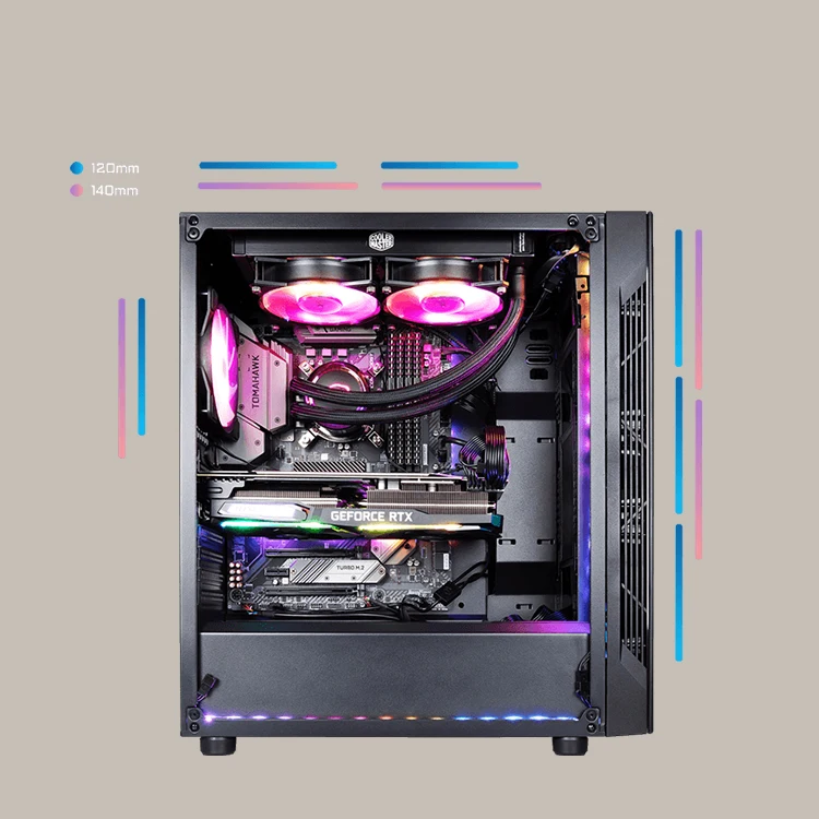 MSI MAG Vampiric 010X Mid Tower Gaming PC Case - ARGB Fan, Mystic