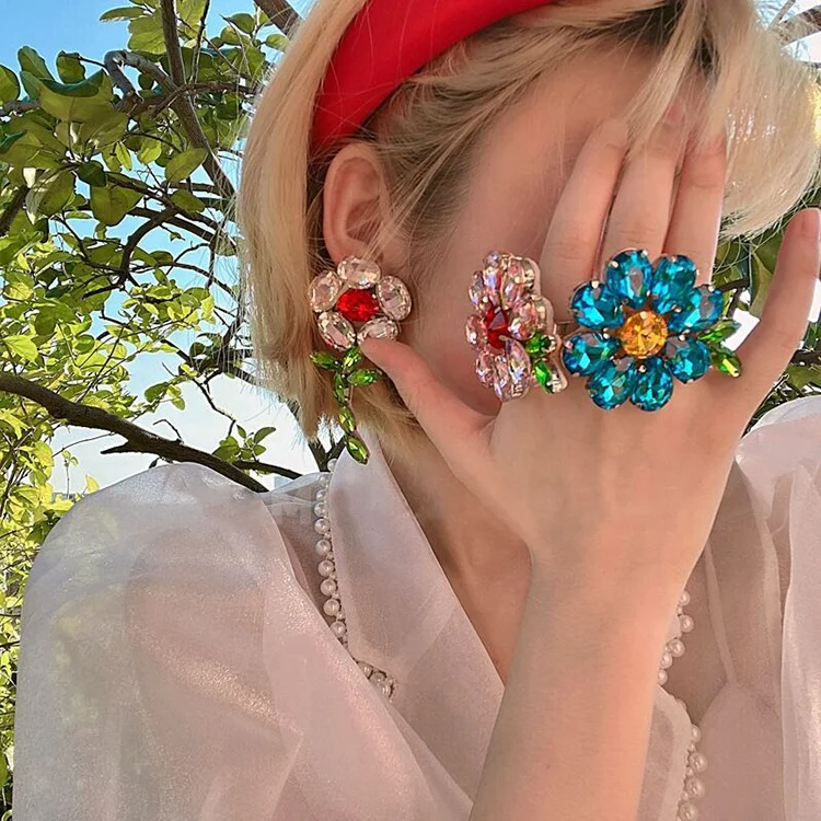 color blossom earrings