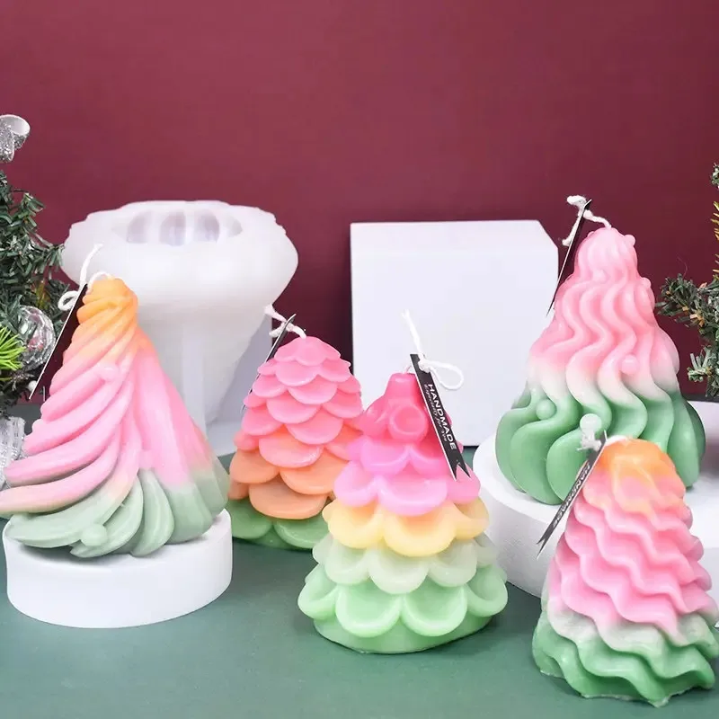 Y3501 DIY Handmade Christmas Tree Scented Candle Silicone Mold