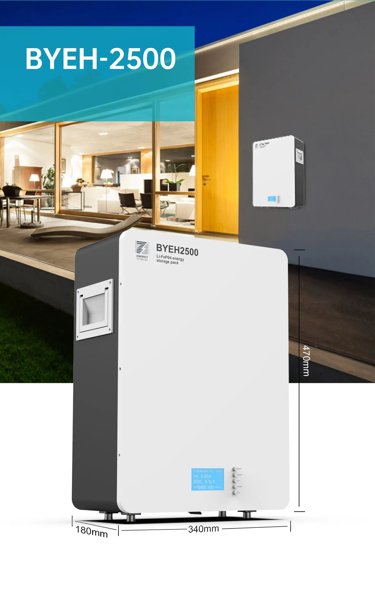 Home Power Wall Solar Lithium Ion Lifepo4 Batteries 48v 100ah 200ah 2 ...