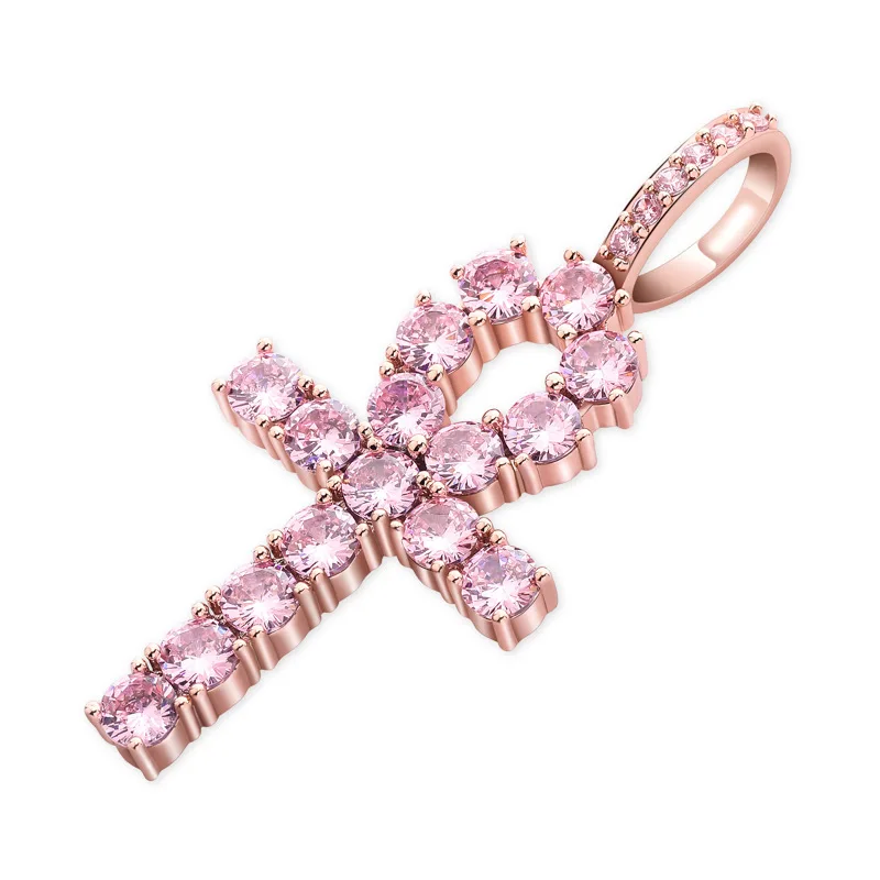 Fashion Womens Jewelry Pink Cz Ankh 