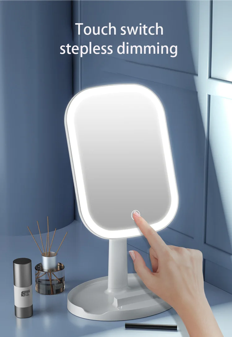 Makeup Mirror Desktop Smart Charging With Light Girl Makeup Mirror