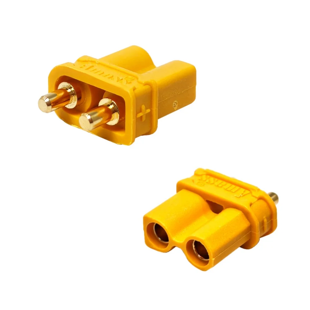 Yellow XT30UPB Female PCB Vertically Welded Drone Connector High Current Aircraft  Female Jack