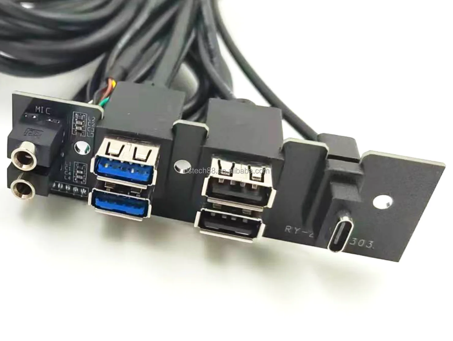 Desktop Front Panel Case Usb Cable With Usb 3.0x2 Usb2.0x2 Type C Hd Audio Port For Pc Computer