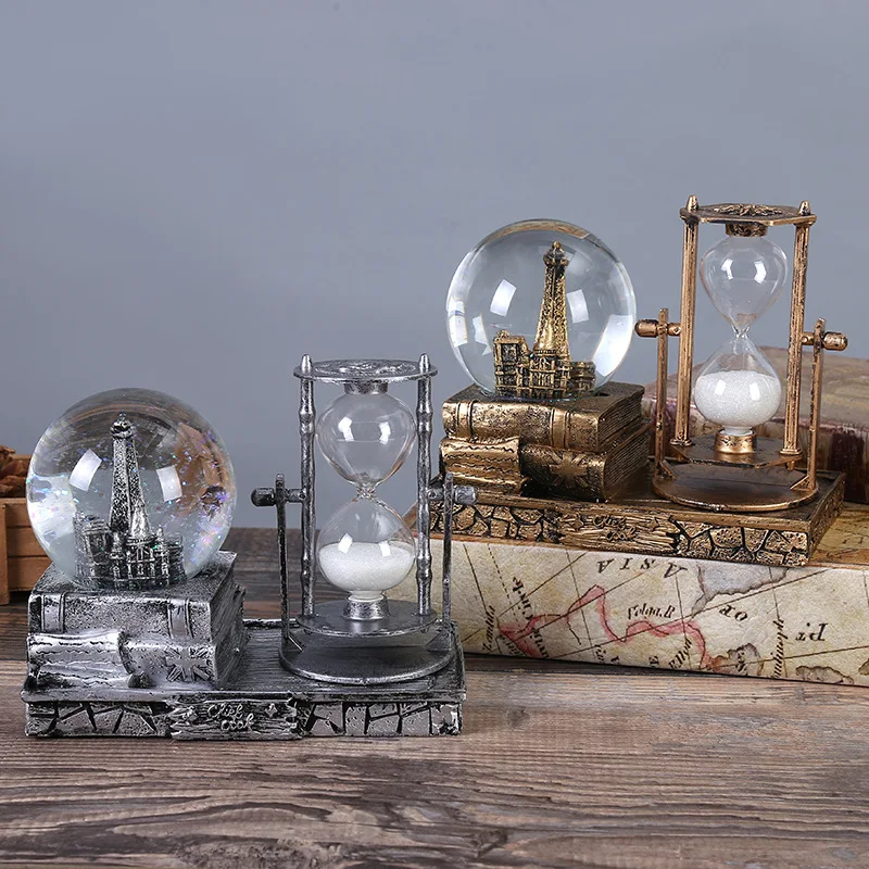 Время хрустальный шар креативный дисплей песочные часы Эйфелева башня винтажный подарок