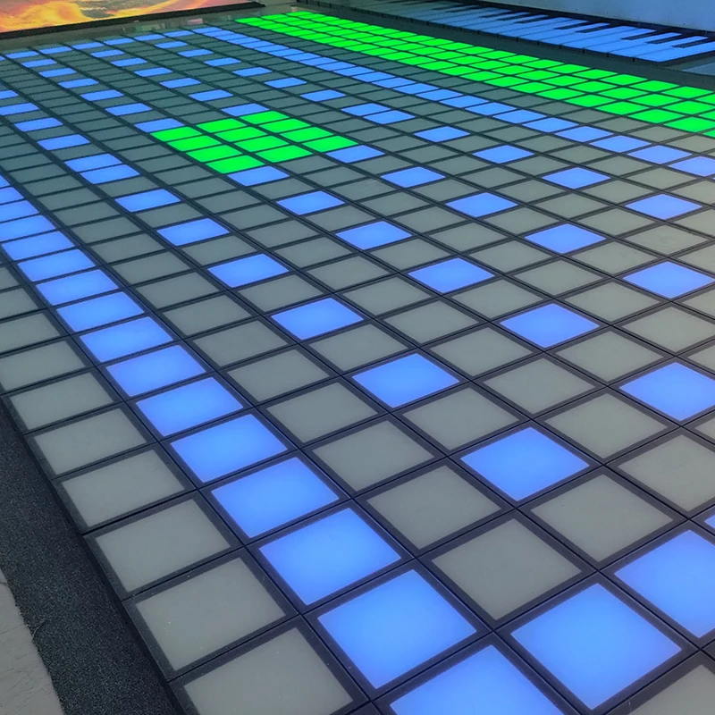 Active Interactive Game LED Floor Game with square Lights on Floor Activate Game Room