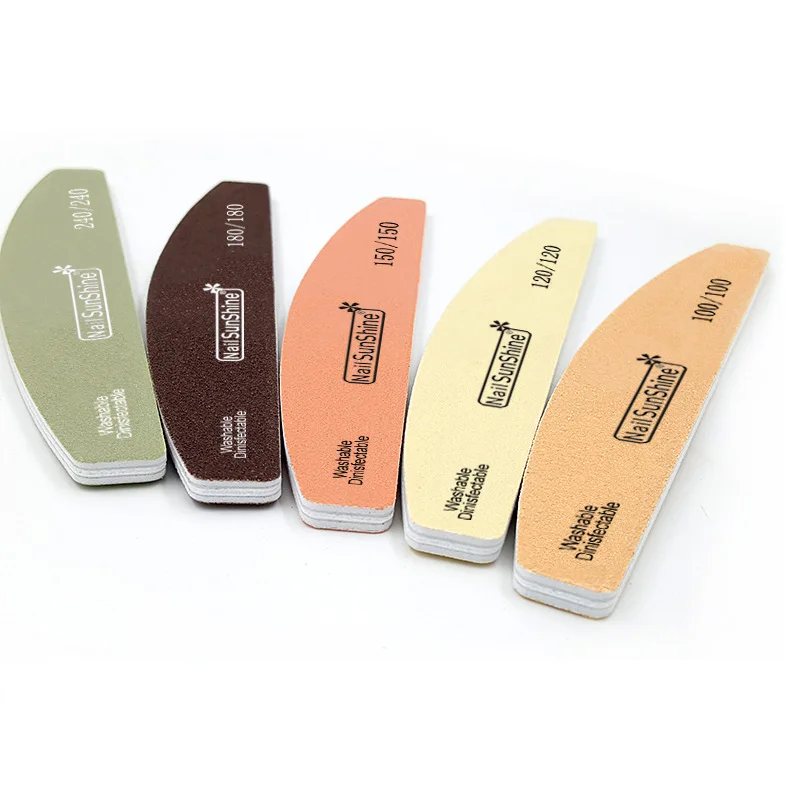 Профессиональная двухсторонняя губка для маникюра разных цветов Алмазный буфер ногтей