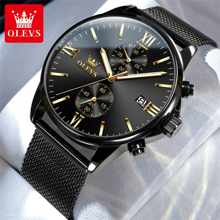 OLEVS 2886 Watches for Men Luxury Chronograph Quartz Watch Fashion Business Waterproof Luminous Stainless Steel Wrist Watch