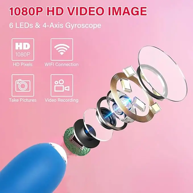 G Spot Vibrator Dildo with Heating Endoscope Vibrator App Control for Clitoral G-spot Anal Stimulation with Wireless HD Camera