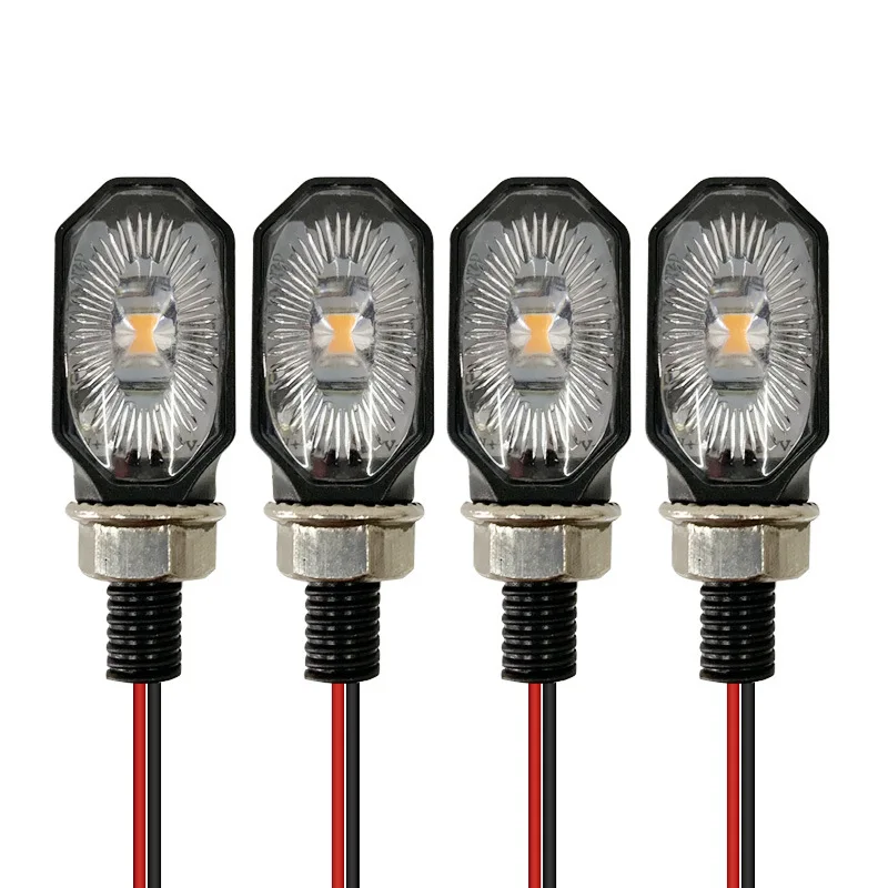 Lot de 4 mini clignotants LED pour moto, clignotants avant et arrière, étanches, universels, pour scooter de plage, 12 V PHARES - Auto