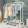120cm Double Pole 1 Tier Storage Shelf With Hooks White