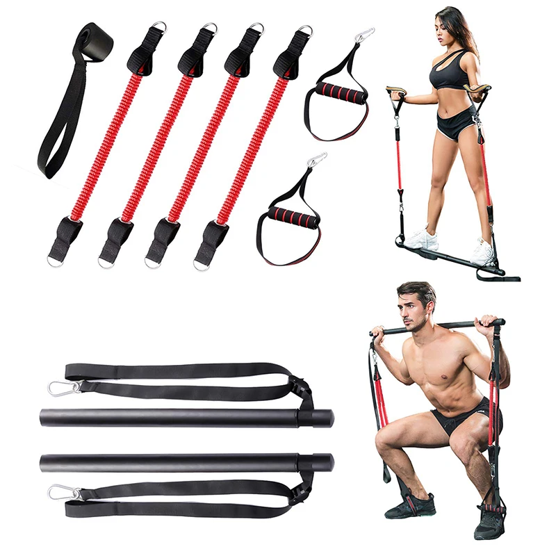 Домашний Тренажерный Зал Фитнес Йога палка Регулируемый Пилатес бар набор со сменными