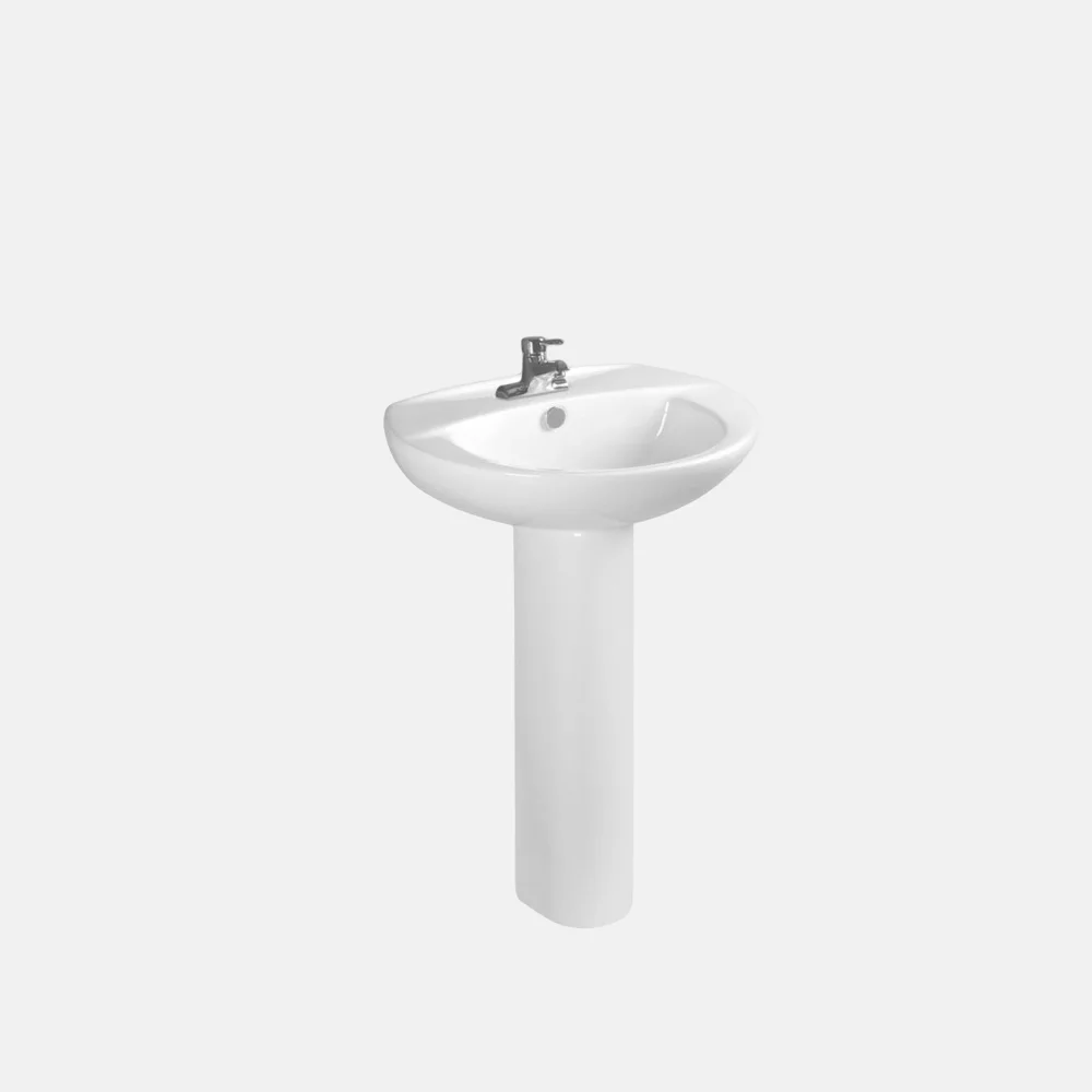 Freestanding Glossy White Bathroom Ceramic Hand Wash Basin Column With Pedestal With Good Price Wall standing