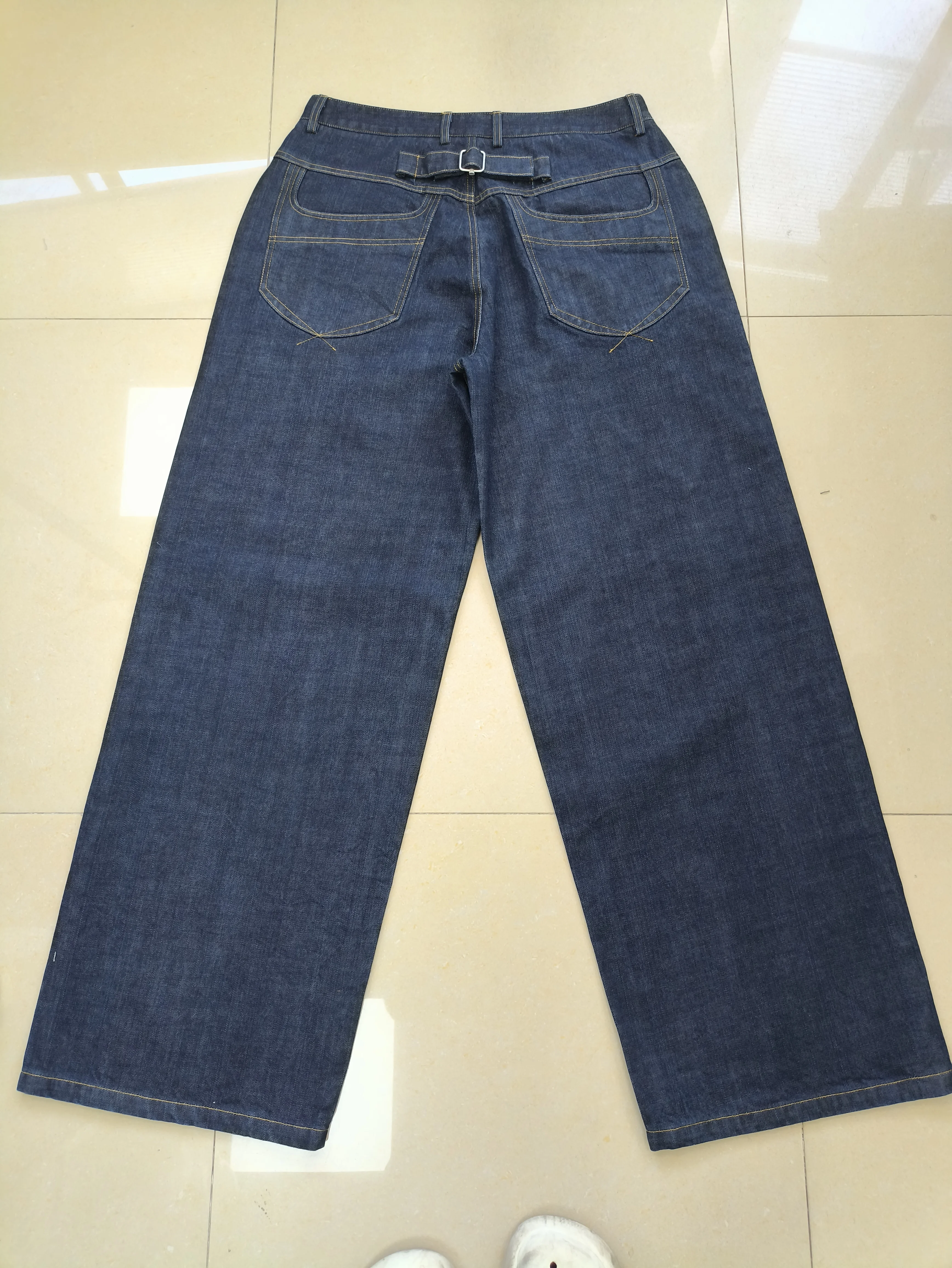 Men's 15 OZ Raw Japanese Selvedge Denim Jeans Indigo Black