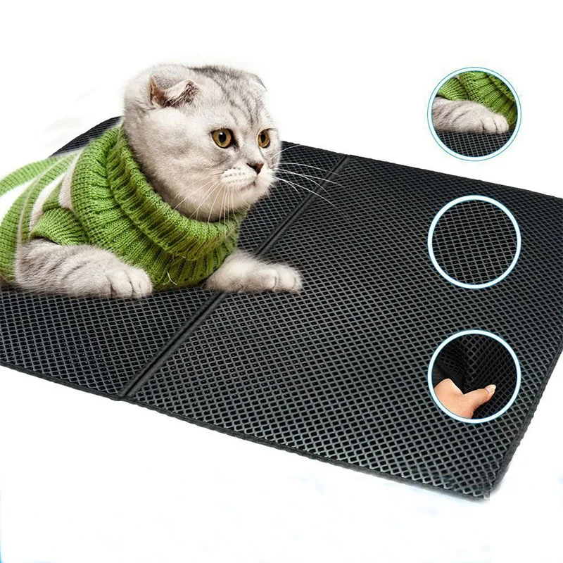 Easy Cleaning Folding Sand Trapping Tray Toilet Pad EVA Waterproof Pet Cat Litter Box Mat