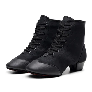 Adult Jazz Boots Soft Soles Low Heels Indoor Outdoor Modern Shoes Women's Square Ballroom Dancing Boots