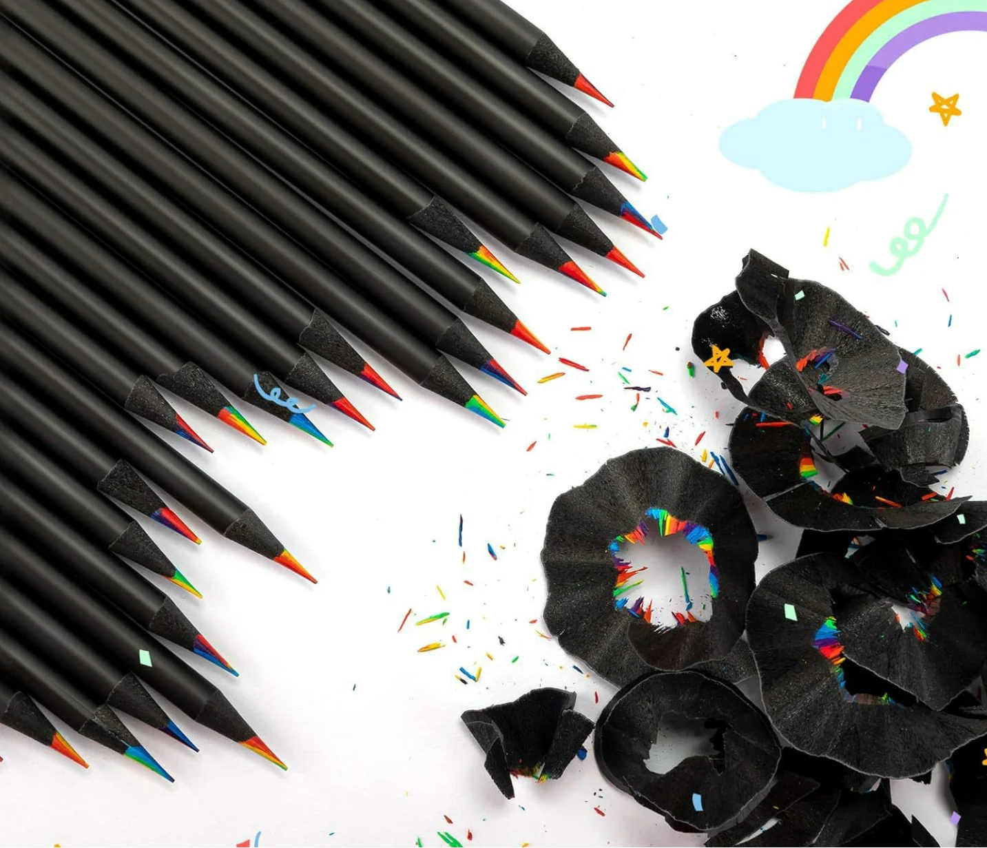 7 Color Rainbow Colored Pencils For Coloring Books And Drawing_voghion.com
