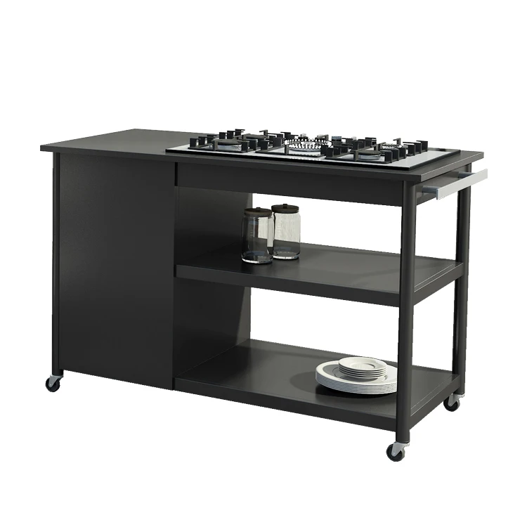 Outdoor Kitchen Set Dining Rolling Serving Bar Cart With Sink