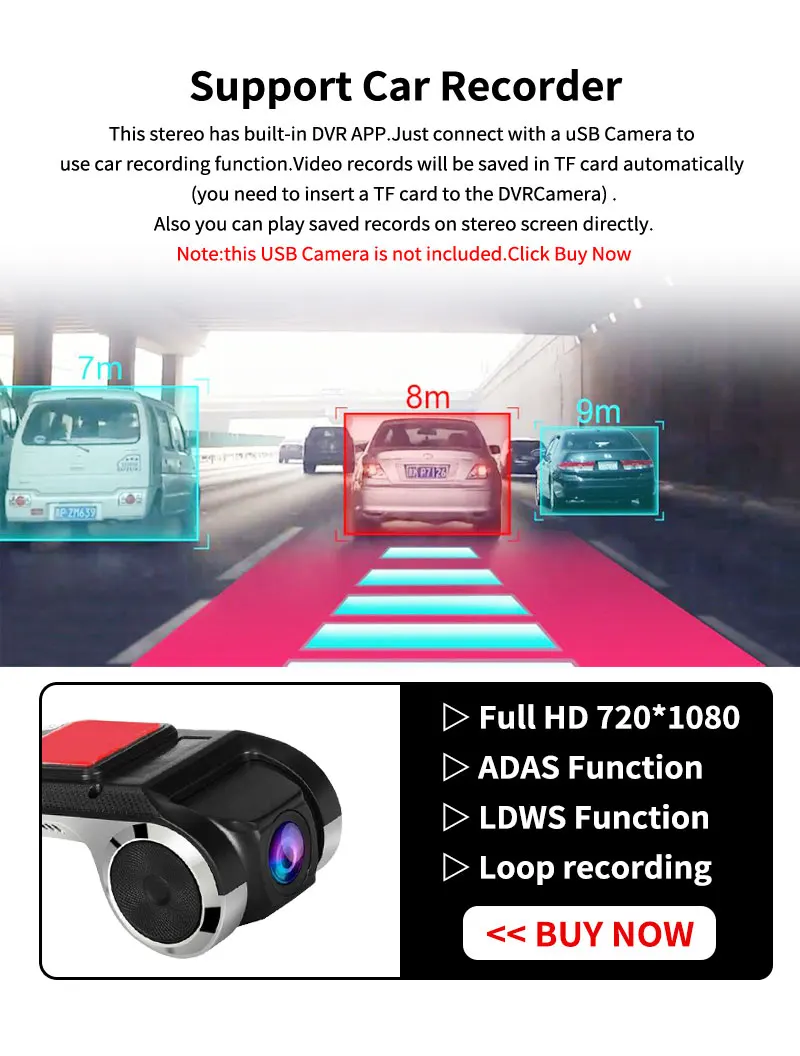 For Car Dvd Android Player Navigation Full Hd Car Dvr Usb Adas Dash Cam  Head Unit Auto Audio Voice Alarm Ldws G-shock, Check Out Today's Deals Now