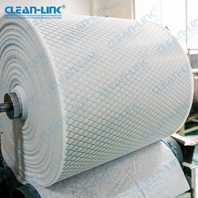 Manufacture Merv G4 Pleated Pre Filter Polyester Fiber Materia Laminated Mesh Air Filter Media Roll for Hvac Filtration