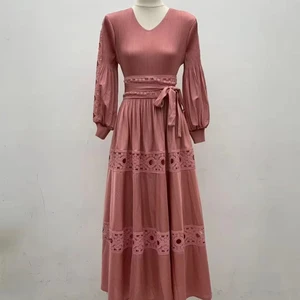 Net Fabric Breathable Women's Casual Plus-size Dress in Stock and in Fashion New Pleated Dress