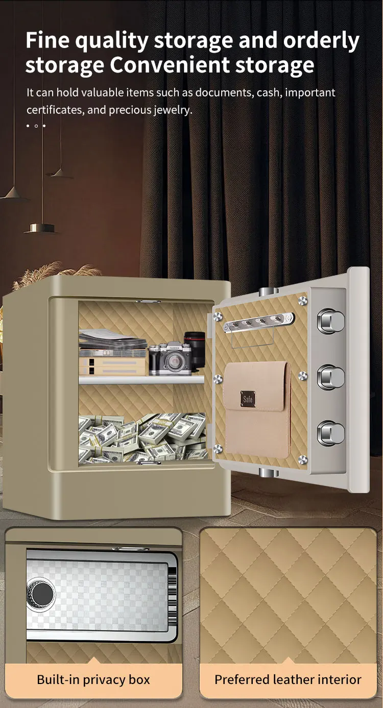 CEQSAFE Anti-Theft SteeL Office Home Safe Intelligent Alarm Button Fingerprint Simple Password Safes supplier
