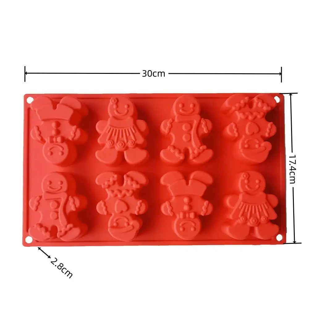 DIY Tools Christmas Tree Snowman Gingerbread Man Santa Chocolate Cookie Silicone Mold