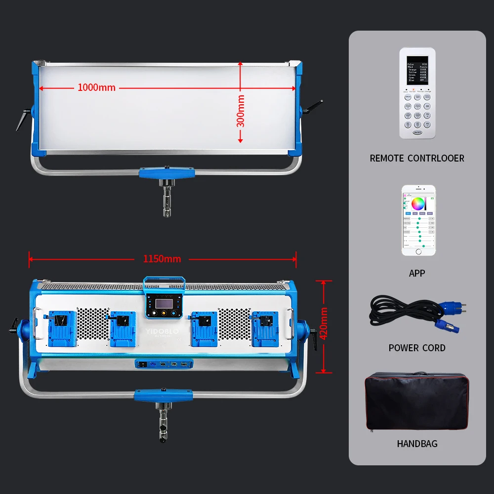 Factory selling! High CRI 500W New led rgb soft panel video production light studio photography camera lighting equipment stand