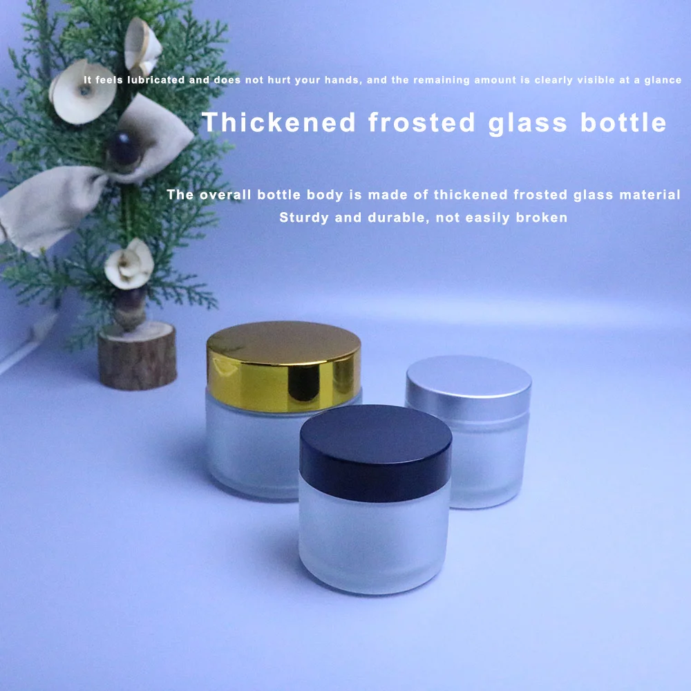 Luxury Skincare Packaging Set 30g Refillable Frosted Glass Bottle For