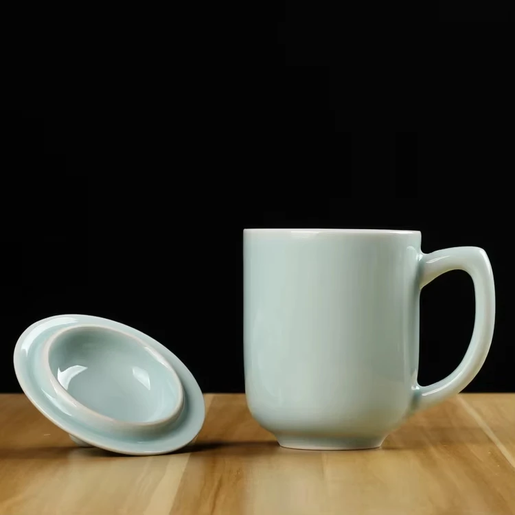 product longquan celadon plum ceramic cup ice cracked design customizable water customized drinking tea cup for hotel office home use-13