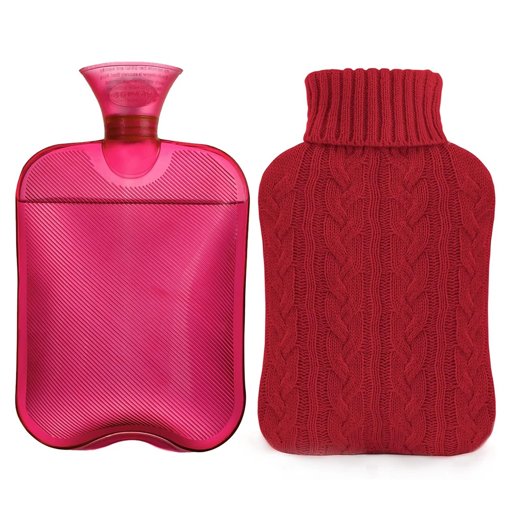 wholesale high-density pvc thickened explosion-proof warm hot water bag transparent knit cover