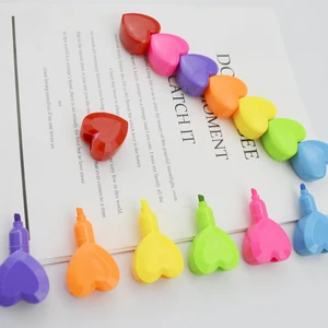 Customized Multy Color Refill Cute Flat Toe Plastic Packing Highlighter Pen