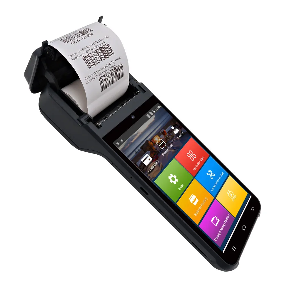Terminal POS Android Portátil Inteligente Z92 com Impressora