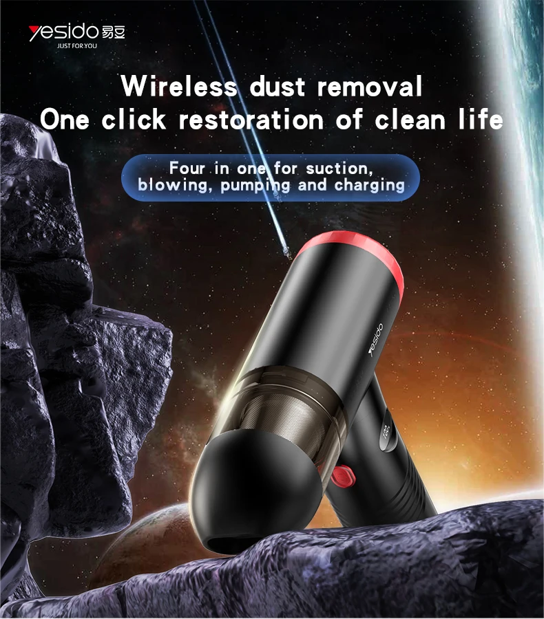 Yesido VC06 Low Power Consumption Support Inhale And Blow Handheld Design Car Mount Vacuum Cleaner