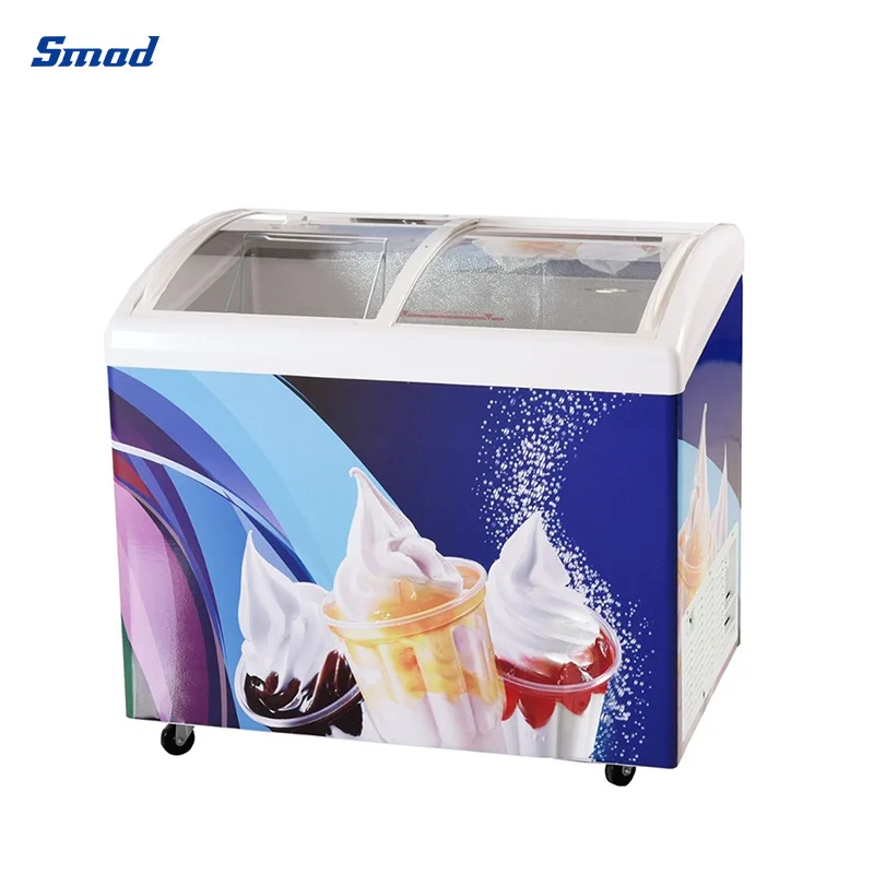 298l Curved Glass Popsicles Sliding Door Freezer - Buy Glass Door ...