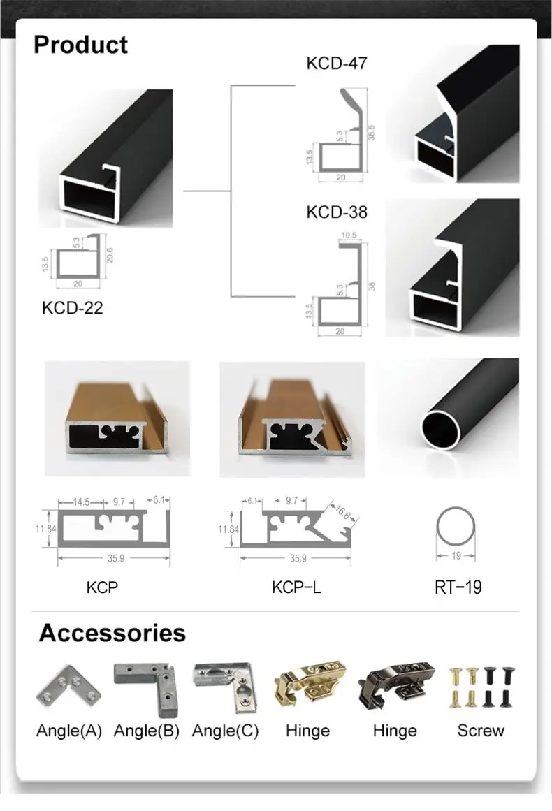 Aluminum Glass Wardrobe Frame Profile for Modern Kitchen Cabinet Doors ...
